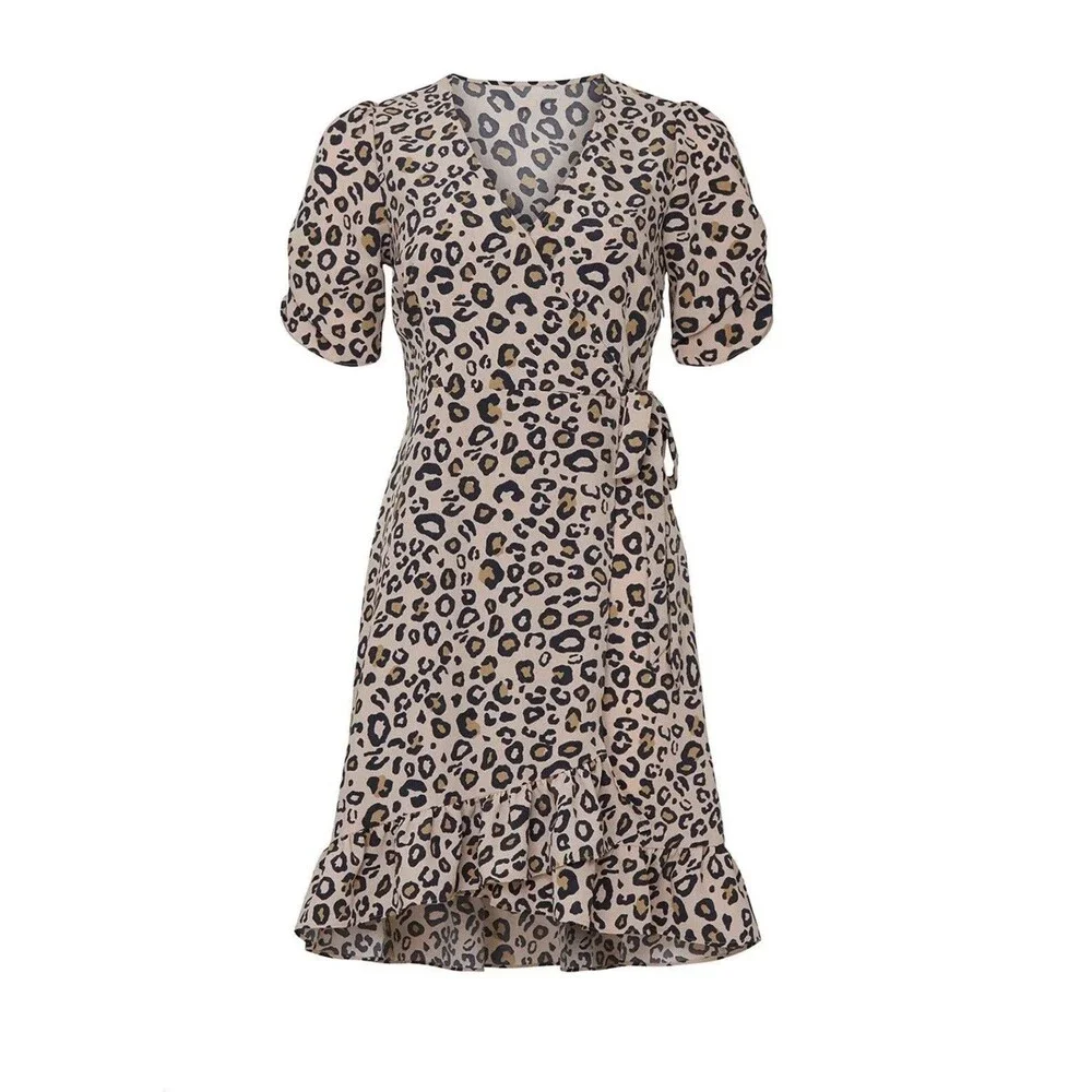 Sanctuary Leopard Wrap Mini Dress Size M